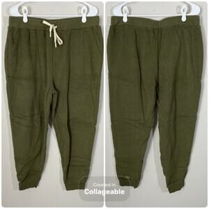 Outerknown Hightide Towel Terry Olive Green Sweatpants Womens Size XL Jogger